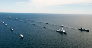Ships-Lining-Up-for-Naval-Exercise-in-Baltic-Sea